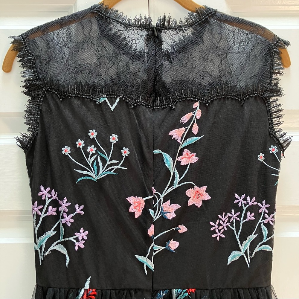 BHLDN Anthropologie Isabel Garcia "Vizelle Midi Dress" Floral Tulle Lace XS S - Picture 7 of 16